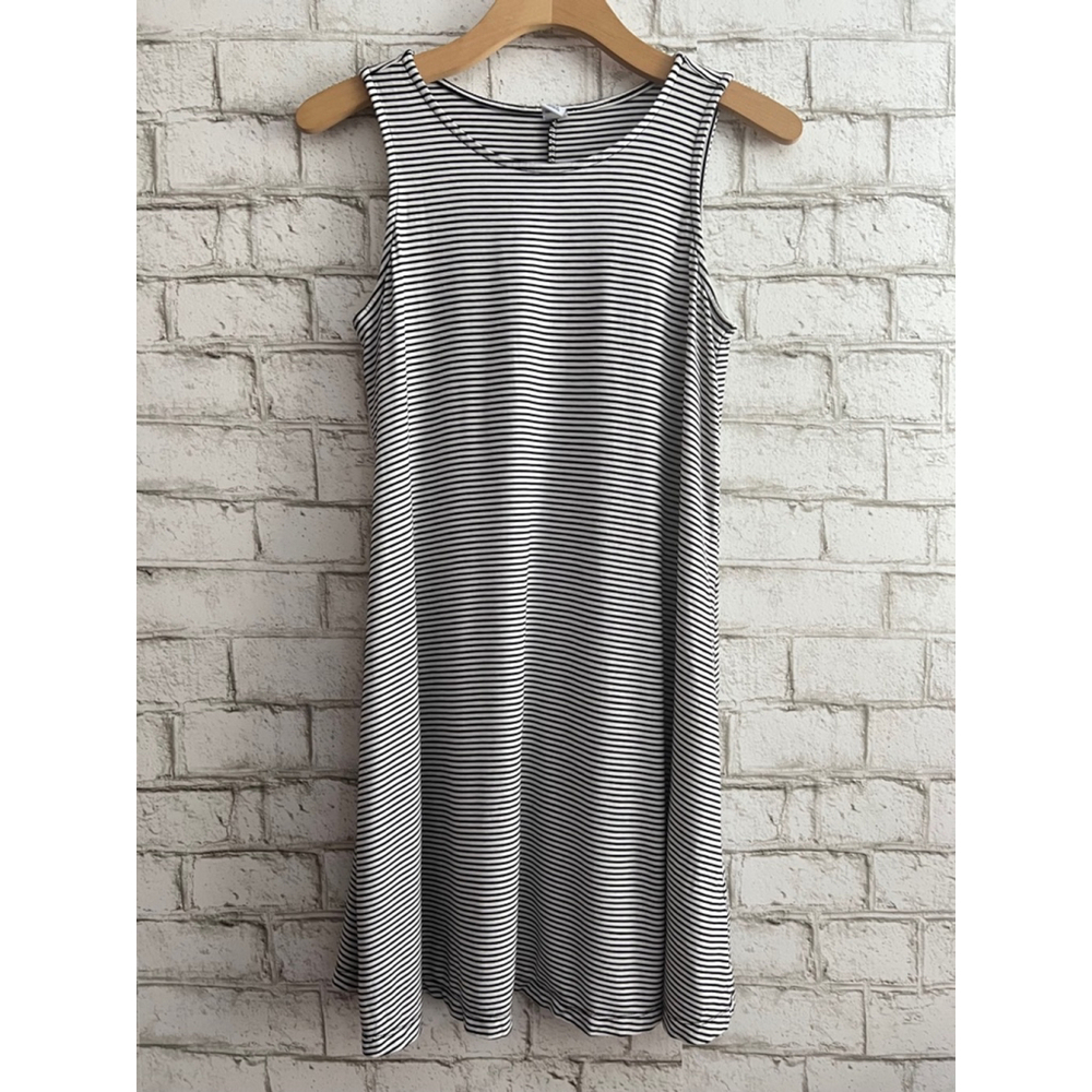 Women's Old Navy Dress, S Petite, Black & White Stripes - Picture 1 of 5